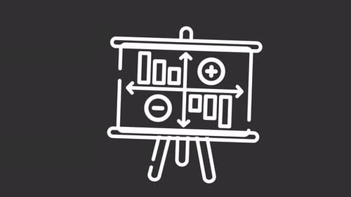 Animated Line Icon of Data Analysis Presentation Board