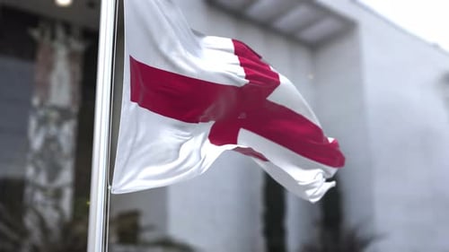 Realistic 3D Animation of England Flag Waving
