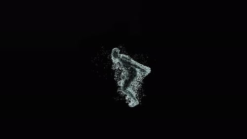 Abstract Water Particle Human Figure Motion