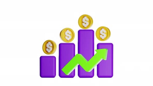 3d Icon Animation Financial Growth