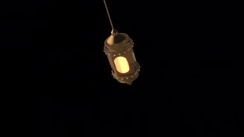 Lanterne de Ramadan dorée arabe, chaîne Alpha