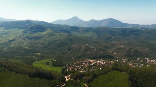 Drone du jardin de thé de Munnar Village Munnar Afficher les images du drone
