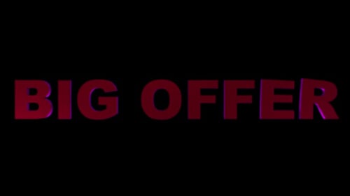 3D Metallic Big Offer Text Reveal Animation