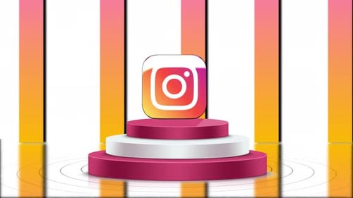 3D Instagram Stand Logo Animation