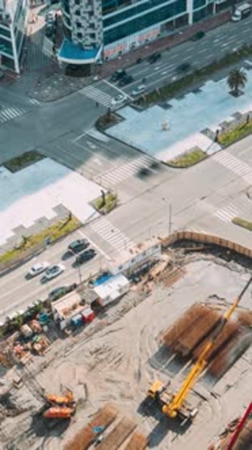 Street Traffic Motion Near Construction