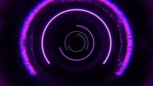 Turquoise And Purple Strobe Sci Fi Luminescent Cyber Tunnel Background Vj Loop In 4K