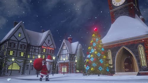 Frohe Weihnachten und einen guten Rutsch ins neue Jahr Animation European Town