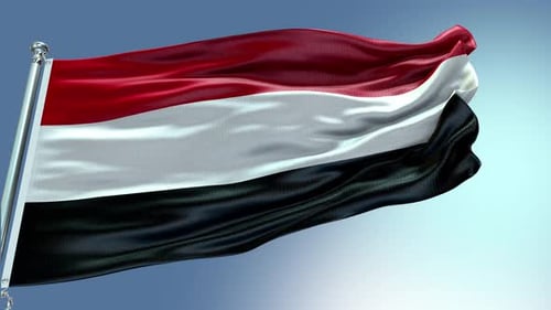 Dynamic Red White Black Flag Waving Loop