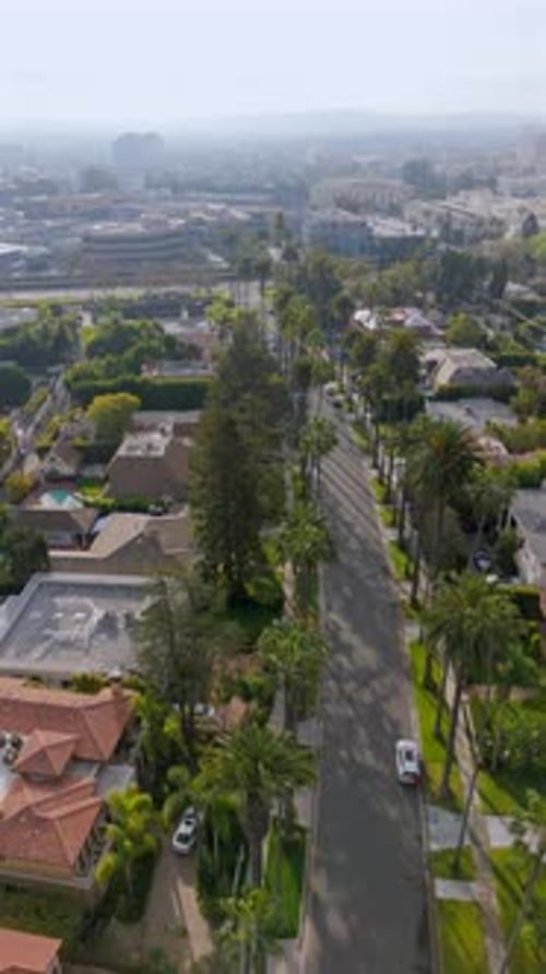 Aerial View Showcasing the Stunning Landscape and Architecture of Beverly Hills Neighborhood