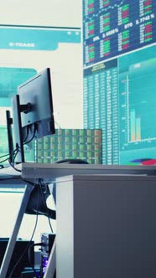 Vertical Video Professional Enterprise Headquarters Equipped with Big Data Screen