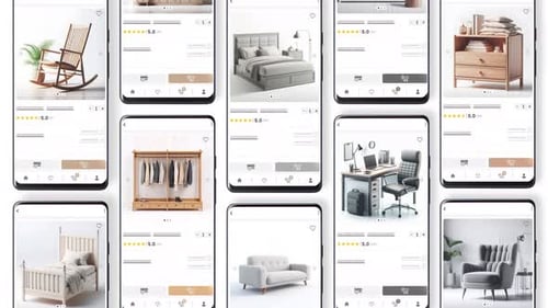 E-Commerce-Verkauf von Möbelprodukten per Telefon