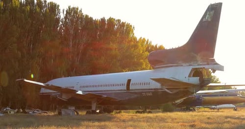 Disassembled planes in the aircraft graveyard