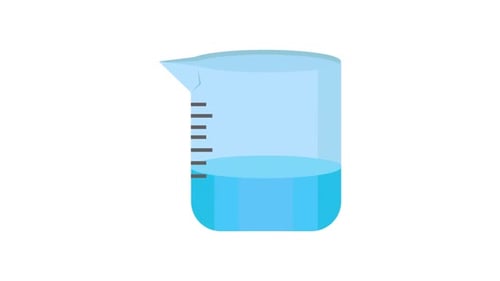 Animated Science Beaker Filling with Bubbles