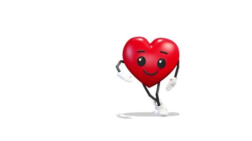 Heart Modern Dancing on White Background