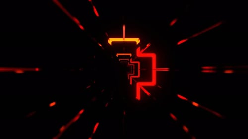 Red And Orange Neon Segmented Lighting Neon Corridor Background Vj Loop In 4K