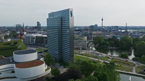 Aerial view of Modern architecture buildings , Düsseldorf , Germany