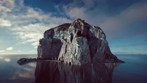 Panoramic View of Nice Rocky Huge Cliff and Sea