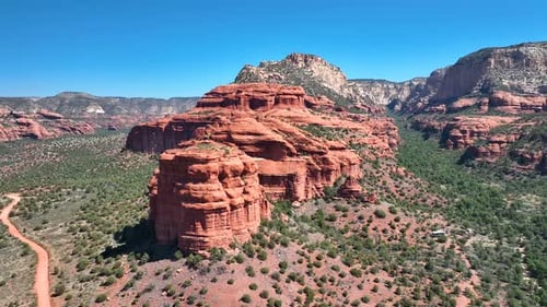 Aerial view of Red Canyon rock formations, United States.