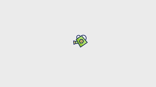 Flat Design Watering Can Icon Animation