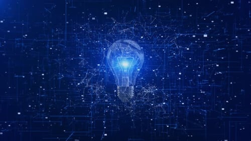 Light Bulb Idea Icon Circuit Board Light Bulb Made of Glowing Circuit Board Electrons Cyberspace