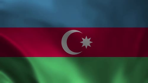 Azerbaijan National Flag Realistic Waving Animation