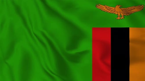Zambia National Flag Realistic Waving Animation