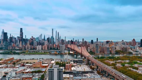 Approaching stunning Queensboro Bridge crossing the East River in New York.