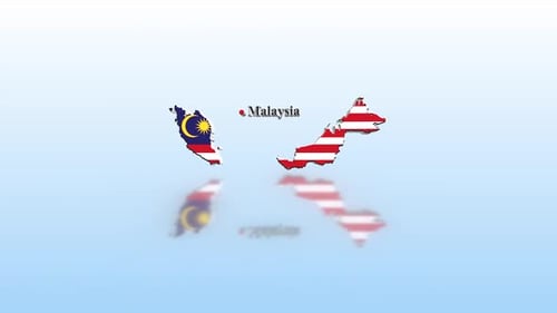 3D Map of Malaysia with Flag Animation