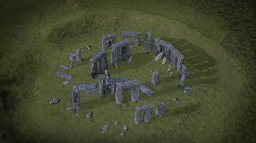 Luftaufnahme von Stonehenge in England