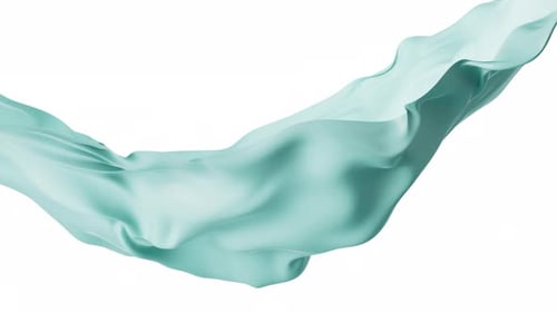 Flowing green cloth on alpha