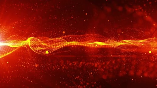 Particles Wave Flow Looped Golden