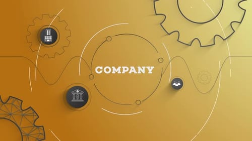 Infographic Company Yellow Background Looped