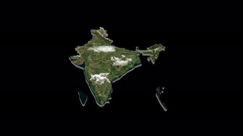 India 3D Country Map Animation Transparent Alpha