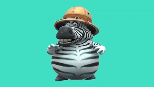 Fun 3D cartoon safari zebra (on alpha)