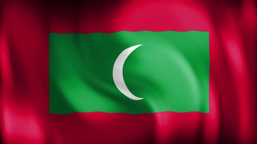 Realistic Waving Maldives National Flag Motion Graphic