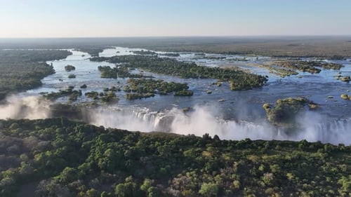Famous Water Falls At Victoria Falls In Matabeleland North Zimbabwe.