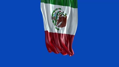 Realistic Waving Mexico National Flag Vertical Animation