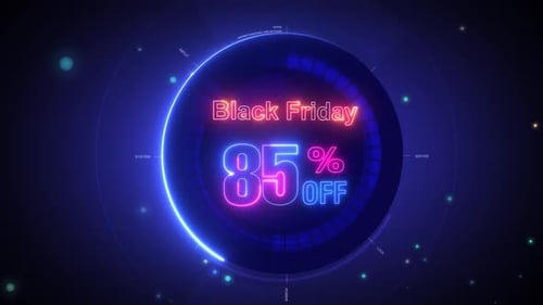 Black Friday Neon Discount Sale Technology Animation