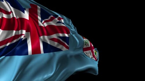 Realistic Fiji National Flag Waving Animation