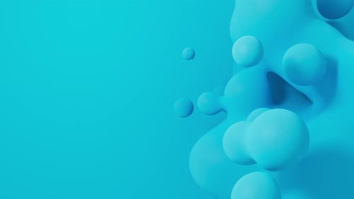 Fluid Abstract Blue Spheres Floating and Blending Metaballs Looping Motion 3d Render