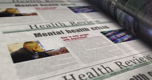 Modern Newspaper Printing Mental Health News Loop