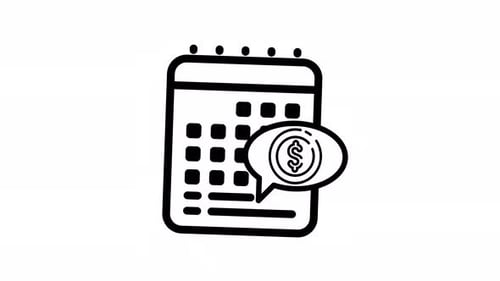 Animated Hand Drawn Calendar with Spinning Dollar Message