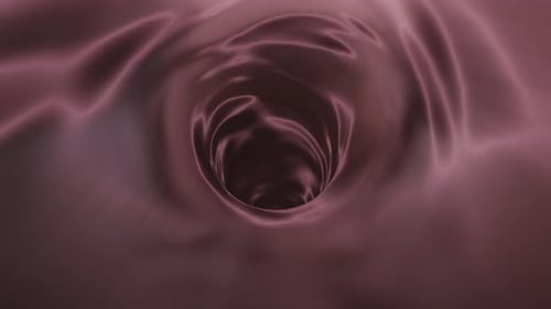 Abstract pink textile background. Camera move through tunnel. Muted pink color.