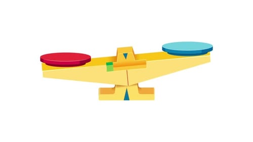Animated Modern Balance Scale for Comparison and Decision Making