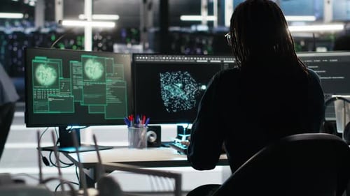 Cybersecurity Team in Data Center Trying to Prevent Unauthorized Access