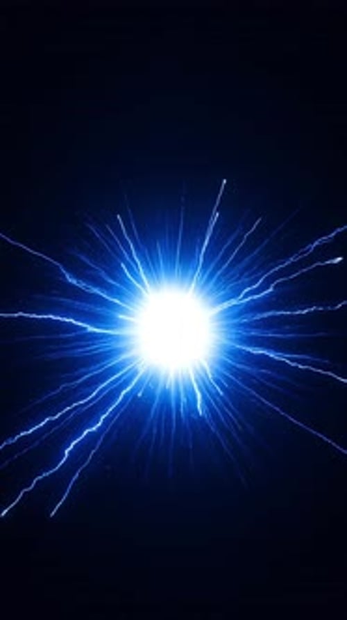 Futuristic Blue Electric Energy Burst with Lightning Sparks