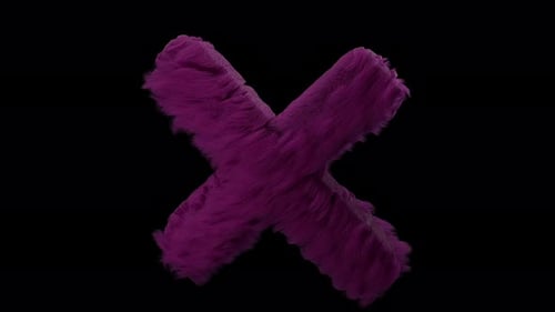 Animated Fluffy Purple X Mark Symbol