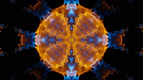 Abstract Blue and Orange Energy Blow Tunnel Vj Loop Animation