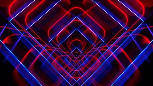Red And Blue Hypnotic Abstract Moving Background Vj Loop In 4K