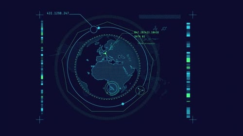 Looped Animation of a Globe Between Measuring Scales HUD Element